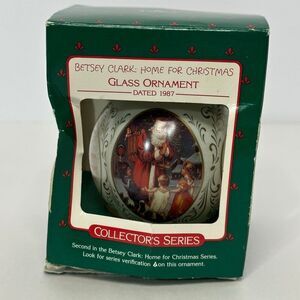 Vintage Hallmark Betsey Clark: Home For Christmas Glass Ball Christmas Ornament